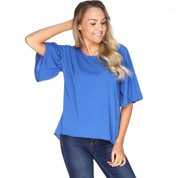 summer women blouse chiffon shirt solid half sleeve o neck butterfly sleeve blouse plus size p41, White
summer women blouse chiffon shirt solid half sleeve o neck butterfly sleeve blouse plus size p41, White