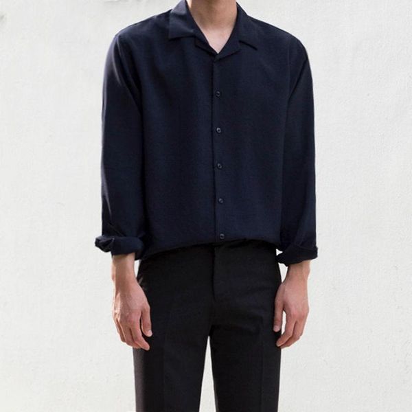 men's casual shirts korean style dress shirt men's fashion solid color cotton business men streetwear wild loose long sleeve mens1, White;black
men's casual shirts korean style dress shirt men's fashion solid color cotton business men streetwear wild loose long sleeve mens1, White;black