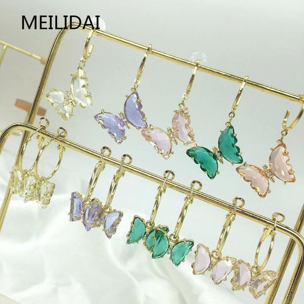 hoop & huggie meild stained glass crystal butterfly stud earring for women transparent shiny prom jewelry chic wholesale1, Golden;silver 
hoop & huggie meild stained glass crystal butterfly stud earring for women transparent shiny prom jewelry chic wholesale1, Golden;silver