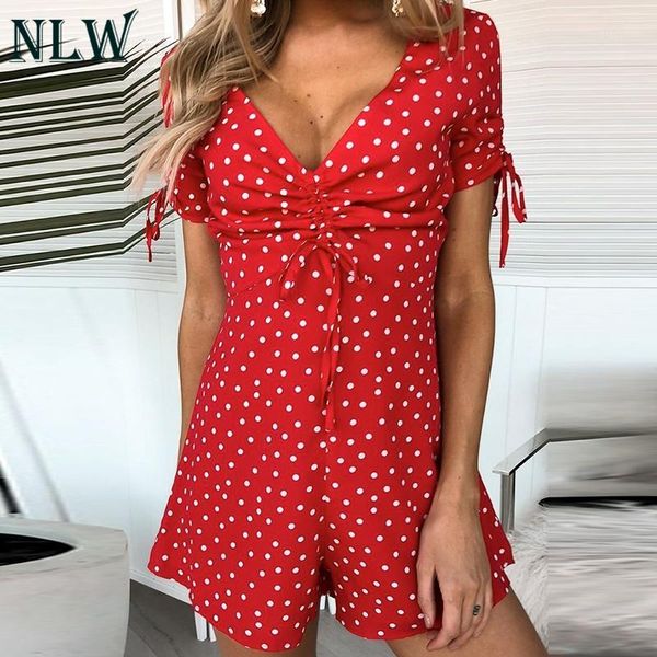 nlw red polka dot summer women playsuit lace up short casual playsuit rompers 2019 club beach romper1, Black;white
nlw red polka dot summer women playsuit lace up short casual playsuit rompers 2019 club beach romper1, Black;white