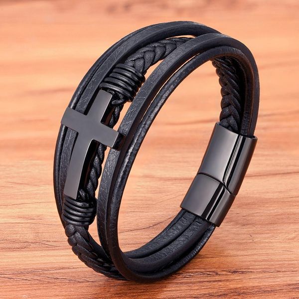 luxury multicolor cross design classic stainless steel men's leather bracelet 19 21 23 cm choose handsome men's christmas gifts h, Golden;silver
luxury multicolor cross design classic stainless steel men's leather bracelet 19 21 23 cm choose handsome men's christmas gifts h, Golden;silver