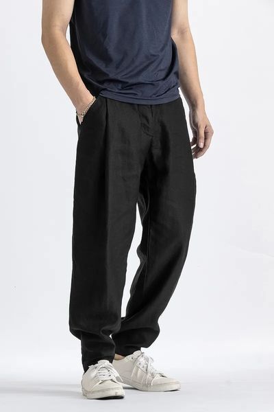 a jian's independent chinese style linen cotton + hemp waist straight leg casual sports pants
a jian's independent chinese style linen cotton + hemp waist straight leg casual sports pants