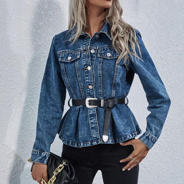 women's jackets streetwear fashion waist lapel blue jean jacket rope denim feamle autumn winter vintage women coats, Black;brown
women's jackets streetwear fashion waist lapel blue jean jacket rope denim feamle autumn winter vintage women coats, Black;brown