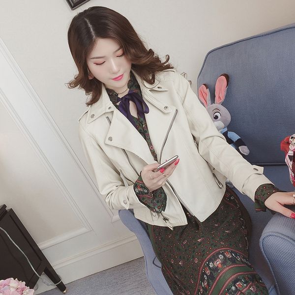 ftlzz women faux soft leather short jacket pu motorcycle rivet zipper black punk coat female pink yellow turndown collar outwear 201030
ftlzz women faux soft leather short jacket pu motorcycle rivet zipper black punk coat female pink yellow turndown collar outwear 201030