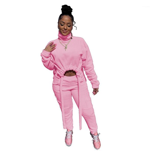 sleeve drawstring tshirt pocket trousers ladies solid two piece pants women tuetle neck clothing sets long, White
sleeve drawstring tshirt pocket trousers ladies solid two piece pants women tuetle neck clothing sets long, White
