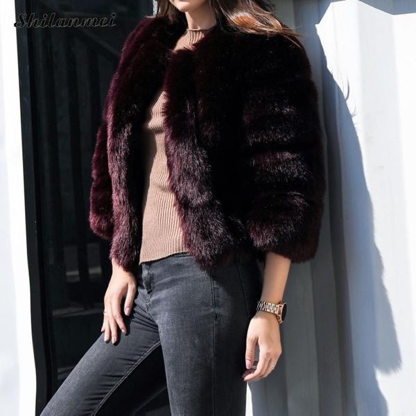 wine fluffy faux fur coat women long sleeve fashion cropped fur jacket plus size s-4xl winter artificial coat furry outwear, Black
wine fluffy faux fur coat women long sleeve fashion cropped fur jacket plus size s-4xl winter artificial coat furry outwear, Black