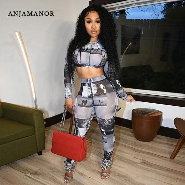 anjamanor women's two piece set long sleeve crop and pants mesh printed club outfits sporty matching sets d16-bh30, Gray
anjamanor women's two piece set long sleeve crop and pants mesh printed club outfits sporty matching sets d16-bh30, Gray