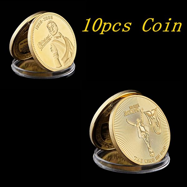 10pcs the king of pop michael jackson craft souvenir gold plated commemorative coin annivesary gift
10pcs the king of pop michael jackson craft souvenir gold plated commemorative coin annivesary gift