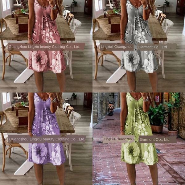 2020 summer street sling mid-length v-neck printed a- line a- line dress dress for women pkuu5, Black;gray
2020 summer street sling mid-length v-neck printed a- line a- line dress dress for women pkuu5, Black;gray