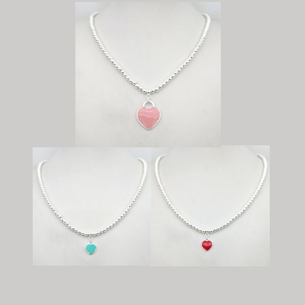 2022 brand original jewelry designer necklace enamel mini heart pendant women's simple high-end sweater ball bead chain, Silver
2022 brand original jewelry designer necklace enamel mini heart pendant women's simple high-end sweater ball bead chain, Silver