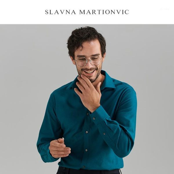 slavna martinovic2020 autumn and winter warm cotton tencel peacock blue square shirt business men's shirt regular fit1, White;black
slavna martinovic2020 autumn and winter warm cotton tencel peacock blue square shirt business men's shirt regular fit1, White;black
