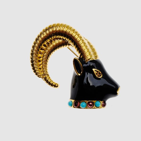 goat design trendy jewelry brooches 201009, Gray