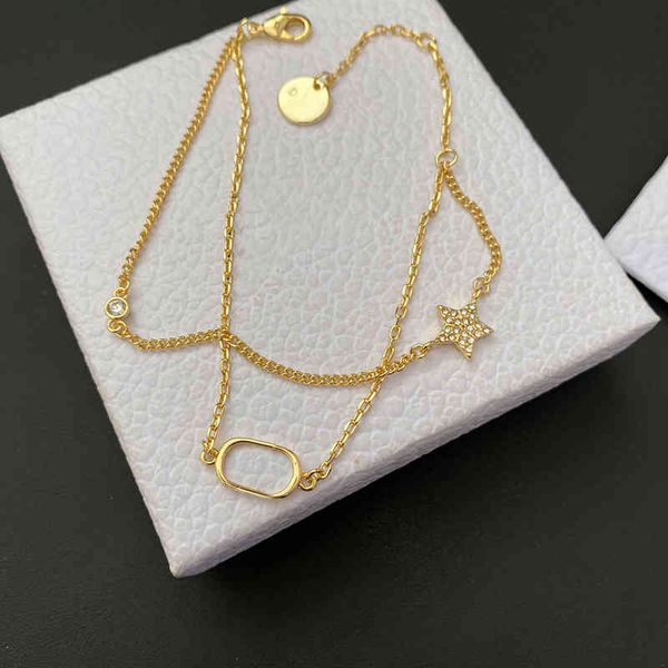 new classic letter double bracelet ladies five-pointed star golden rhinestone retro fashion jewelry, Golden;silver
new classic letter double bracelet ladies five-pointed star golden rhinestone retro fashion jewelry, Golden;silver