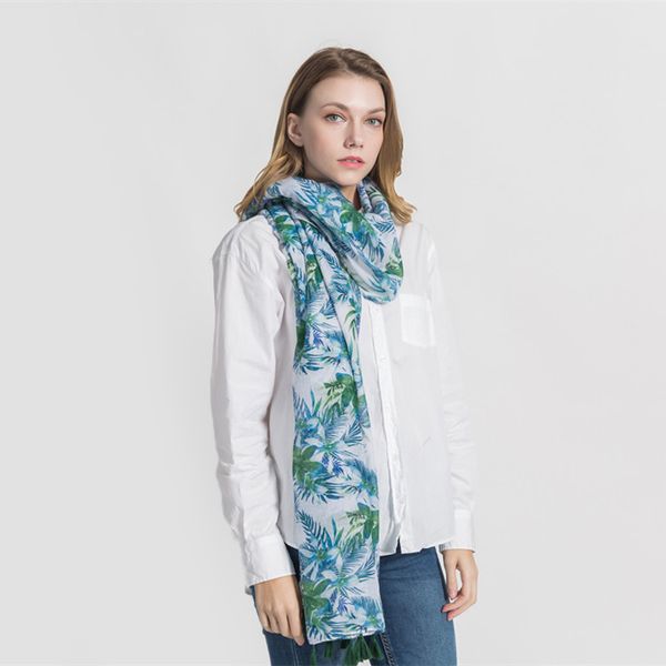 2020 new tropical style venus fern cotton hemp travel versatile couple scarf, Blue;gray
2020 new tropical style venus fern cotton hemp travel versatile couple scarf, Blue;gray