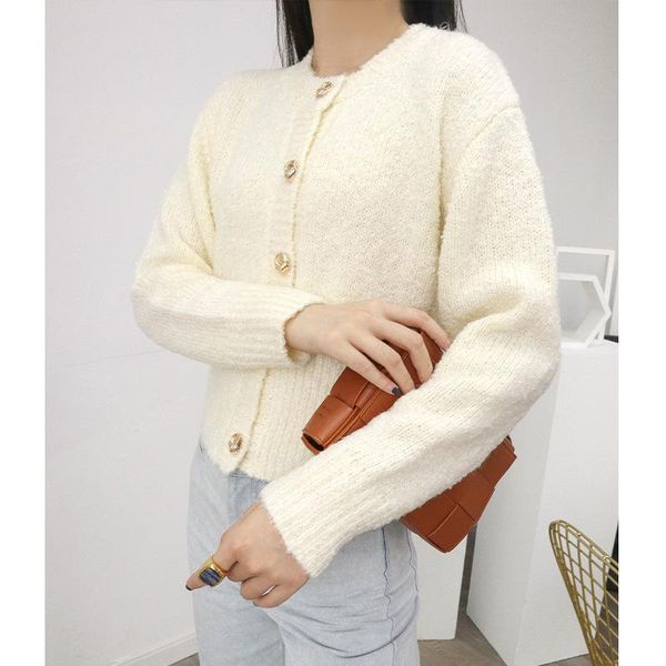 wool blended womens knitted cardigan autumn winter lady sweet gold buckle sweater coat female wild stylish knitwear outwear top, White
wool blended womens knitted cardigan autumn winter lady sweet gold buckle sweater coat female wild stylish knitwear outwear top, White