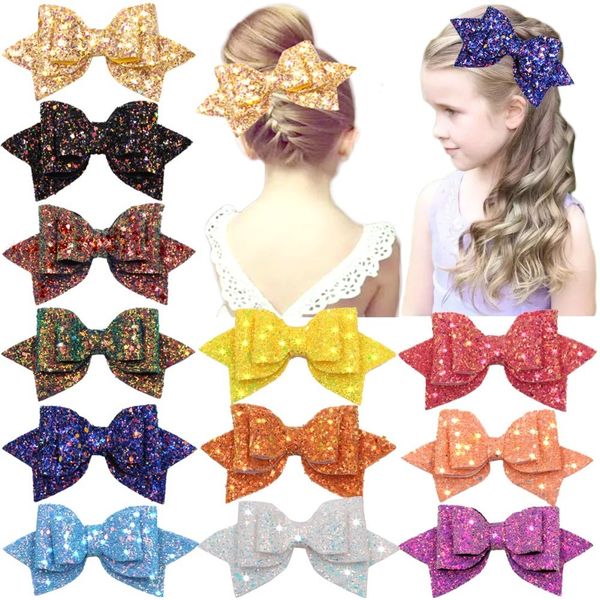 15 pieces glitter 5 inch bow boutique clips multi color sequins big hair bows for baby girls teens toddlers y200710, Slivery;white
15 pieces glitter 5 inch bow boutique clips multi color sequins big hair bows for baby girls teens toddlers y200710, Slivery;white