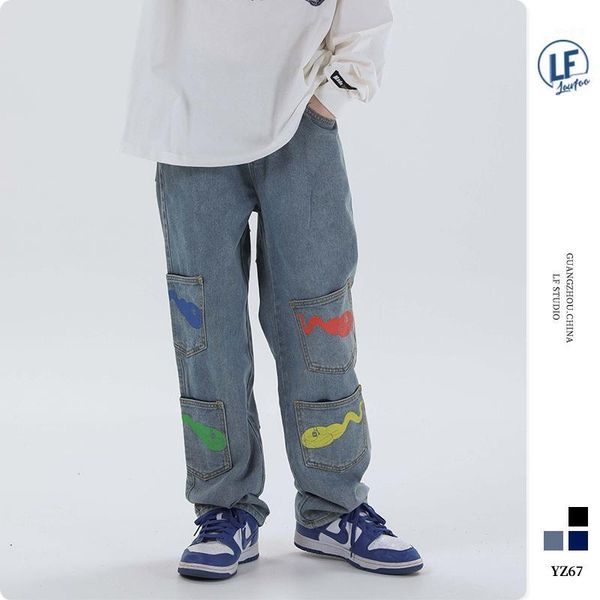 the new spring and summer lawfoo2020 original countries tide menswear tadpoles printing more pocket jeans men's casual pants1, Blue
the new spring and summer lawfoo2020 original countries tide menswear tadpoles printing more pocket jeans men's casual pants1, Blue