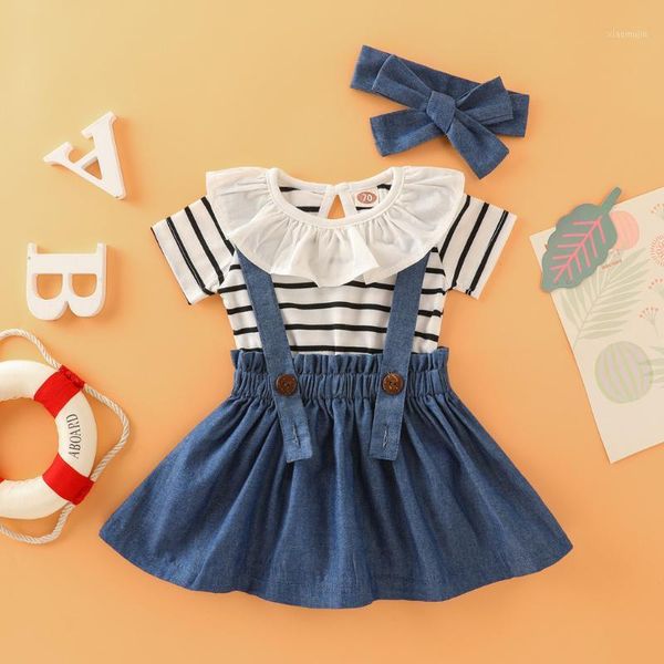 clothing sets born baby girls summer outfits striped romper suspender denim skirt headband 3pcs set toddler infant girl outfit set1, White
clothing sets born baby girls summer outfits striped romper suspender denim skirt headband 3pcs set toddler infant girl outfit set1, White