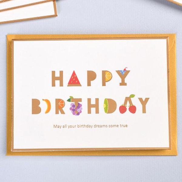 милые с днем рождения поздравительные открытки дня рождения подарочные карты золотые металлические дети день рождения спасибо карточки jll