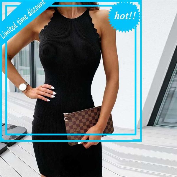 2021 women's neck holder jerrican sheet elegant effects color bodycon mini dress knit mouwlless summer dresses, Black
2021 women's neck holder jerrican sheet elegant effects color bodycon mini dress knit mouwlless summer dresses, Black