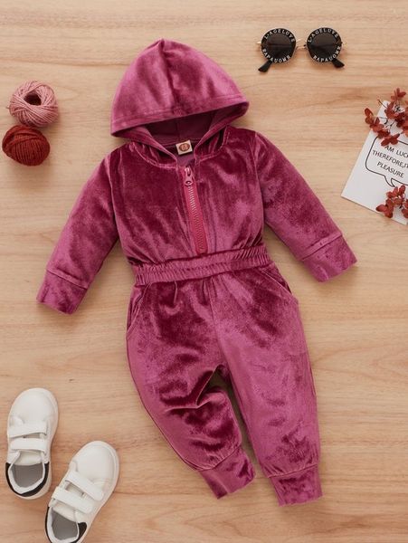 baby plain zip velvet hoodie jumpsuit she, Blue 
baby plain zip velvet hoodie jumpsuit she, Blue