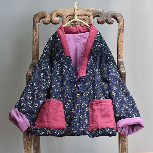 women parkas 2020 winter autumn cotton-padded cardigan warm thick pockets print floral vintage v neck women warm coat1, Black
women parkas 2020 winter autumn cotton-padded cardigan warm thick pockets print floral vintage v neck women warm coat1, Black