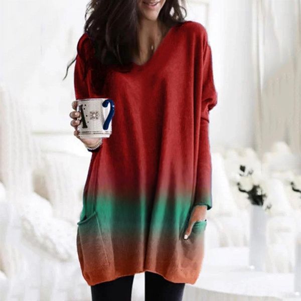 1plhd fall 2019 women's sleeve printed v-neck fall loose double pocket gradient sleeve t-shirt women's gradient printed v-neck lon, White
1plhd fall 2019 women's sleeve printed v-neck fall loose double pocket gradient sleeve t-shirt women's gradient printed v-neck lon, White