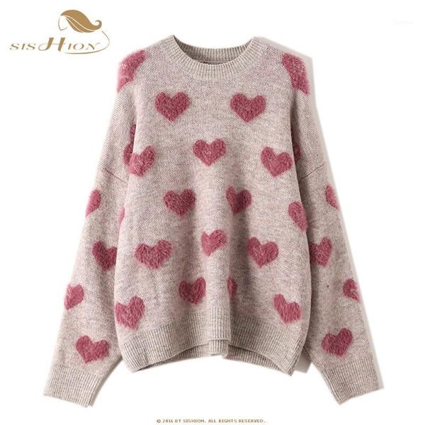 sishion love heart pattern loose knit sweater pullover vd1253 long sleeve women spring pull femme hiver womens sweaters1, White;black
sishion love heart pattern loose knit sweater pullover vd1253 long sleeve women spring pull femme hiver womens sweaters1, White;black