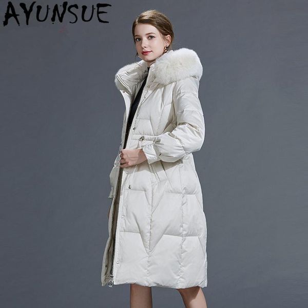 women's down & parkas ayunsue jacket real fur collar hooded woman 90% white duck jackets female coats abrigo mujer 864, Black
women's down & parkas ayunsue jacket real fur collar hooded woman 90% white duck jackets female coats abrigo mujer 864, Black