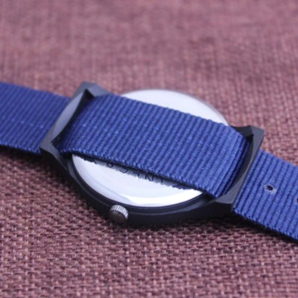 primary children's junior high electronic boy school gift canvas quartz waterproof clock pointer watch duhdvo7a, Blue