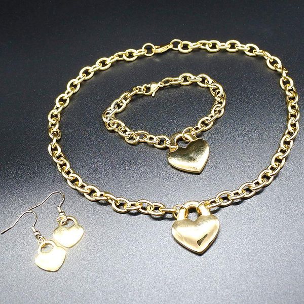 amumiu fashion gold color women bracelet necklace earrings sets round stainless steel jewelry hztz116, Silver
amumiu fashion gold color women bracelet necklace earrings sets round stainless steel jewelry hztz116, Silver