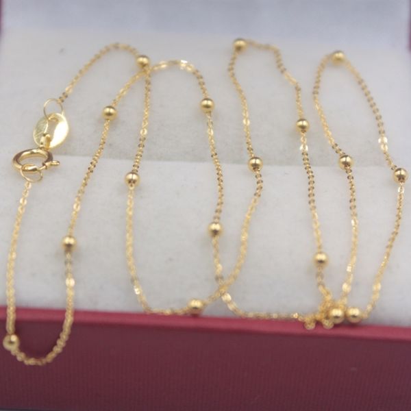 real 18k yellow gold women luck mini beads & o chain link necklace 40-60cml 1.5mmw q1219, Golden;silver
real 18k yellow gold women luck mini beads & o chain link necklace 40-60cml 1.5mmw q1219, Golden;silver