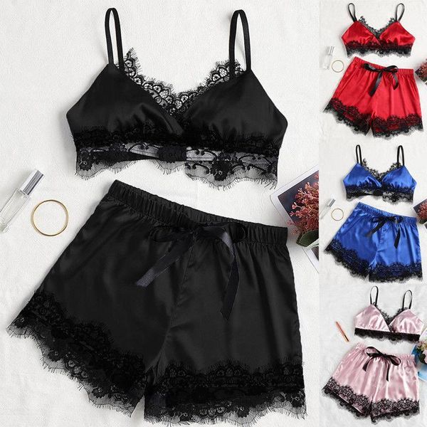 2pcs set women satin lace exotic sets babydoll lingerie v neck +shorts1, Red;black
2pcs set women satin lace exotic sets babydoll lingerie v neck +shorts1, Red;black