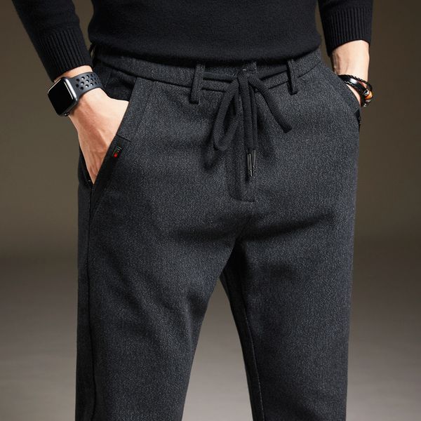 men's winter fleece warm casual pants classic style thick cotton straight-leg trousers male men clothing, Black
men's winter fleece warm casual pants classic style thick cotton straight-leg trousers male men clothing, Black