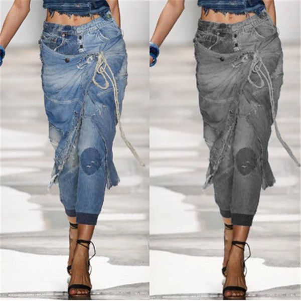 ladies hole drawstring jeans fashion trend mid waist plus size women denim ribbed trousers designer autumn female casual slim harem jeans, Blue
ladies hole drawstring jeans fashion trend mid waist plus size women denim ribbed trousers designer autumn female casual slim harem jeans, Blue