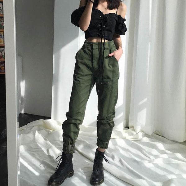 high waist pants camouflage loose joggers women army harem camo streetwear punk cargo capris trousers kg-270, Black;white
high waist pants camouflage loose joggers women army harem camo streetwear punk cargo capris trousers kg-270, Black;white