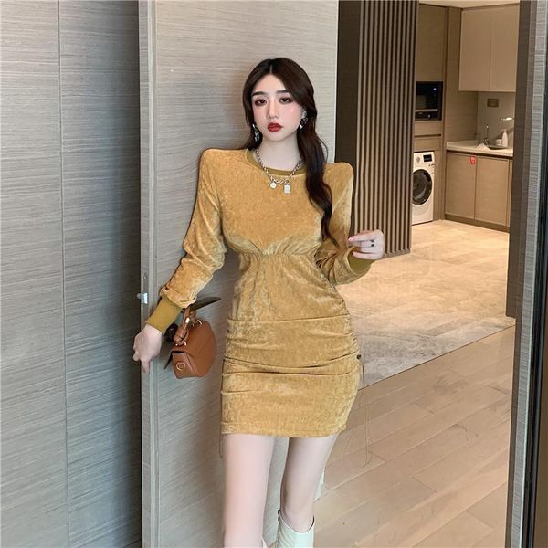 casual dresses coigarsam vintage full sleeve women one-piece dress korean pleated high waist yellow black ga color a8381, Black;gray
casual dresses coigarsam vintage full sleeve women one-piece dress korean pleated high waist yellow black ga color a8381, Black;gray
