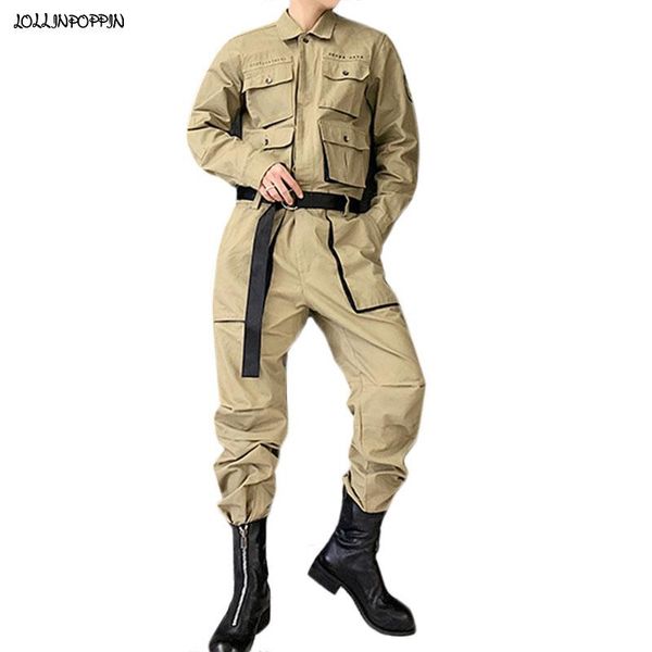 men's pants men worker style jumpsuit multi-pockets 2021 cargo overall khaki / army green, Black
men's pants men worker style jumpsuit multi-pockets 2021 cargo overall khaki / army green, Black