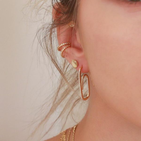gold color micro pave cz bar wrap earring unique design safety pin circle multi wrap hoop fashion earring design, Golden;silver
gold color micro pave cz bar wrap earring unique design safety pin circle multi wrap hoop fashion earring design, Golden;silver