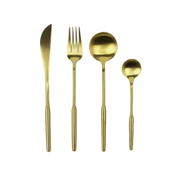 golden shuangliren tableware set with four pieces, knife spoon fork spoon, can be used for home, restaurant, picnic, etc
golden shuangliren tableware set with four pieces, knife spoon fork spoon, can be used for home, restaurant, picnic, etc