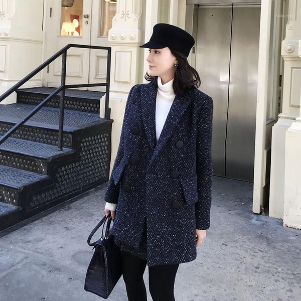 fashion large size women's clothing 2020 autumn winter new woolen blazer suit women jackets navy outerwear n11911, White;black
fashion large size women's clothing 2020 autumn winter new woolen blazer suit women jackets navy outerwear n11911, White;black