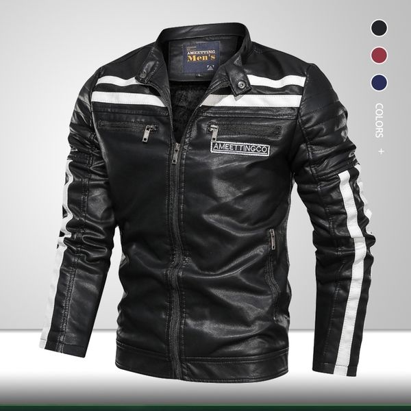men's motorcycle leather jacket winter men fashion casual biker jacket coat male stand collar warm pu outwear 201119, Black
men's motorcycle leather jacket winter men fashion casual biker jacket coat male stand collar warm pu outwear 201119, Black