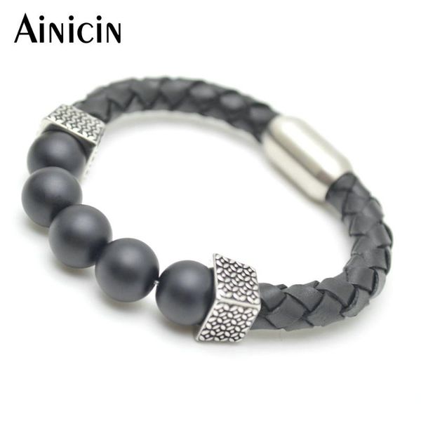 5pcs new arrival natural black stone 12mm matte surface round beads genuine leather magnet clasp bracelets
5pcs new arrival natural black stone 12mm matte surface round beads genuine leather magnet clasp bracelets