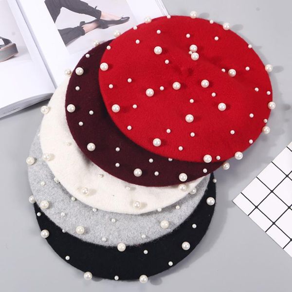 berets ht3473 fashion autumn winter hat women pearl wool beret vintage french lady casual artist painter for, Blue;gray
berets ht3473 fashion autumn winter hat women pearl wool beret vintage french lady casual artist painter for, Blue;gray