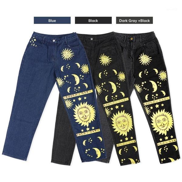 women's jeans 2021 fashion sun star print pants women spring summer trousers girls denim chic high waist cool pant jeans1, Blue
women's jeans 2021 fashion sun star print pants women spring summer trousers girls denim chic high waist cool pant jeans1, Blue