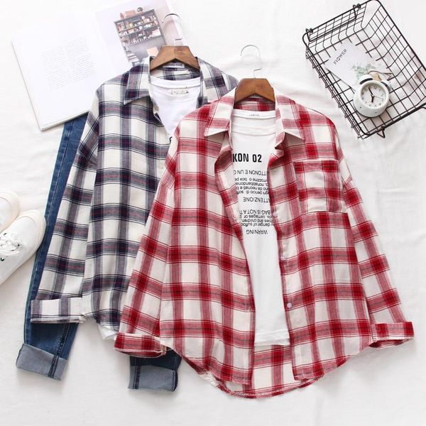 p shoot plaid shirt women's 2019 korean-style loose retro hong kong style chic long sleeve jacket students shirt1, White
p shoot plaid shirt women's 2019 korean-style loose retro hong kong style chic long sleeve jacket students shirt1, White