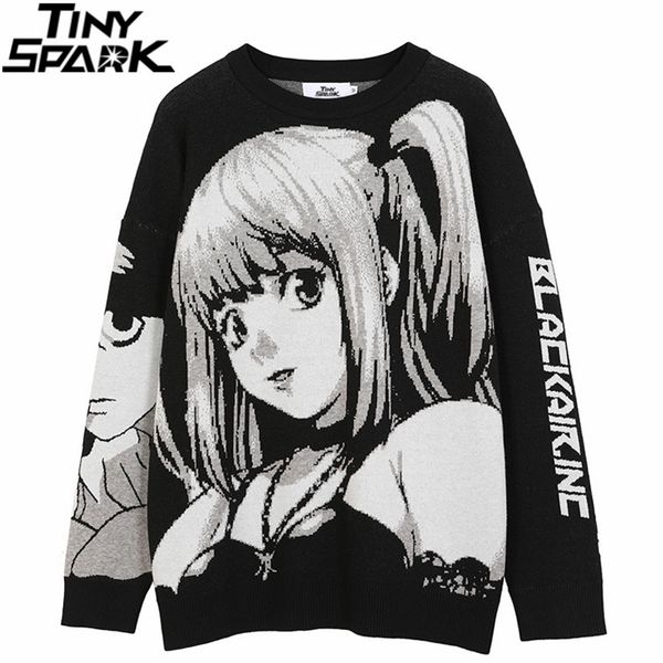 mens hip hop streetwear harajuku sweater vintage retro japanese style anime girl knitted sweater autumn cotton pullover 201117, White;black
mens hip hop streetwear harajuku sweater vintage retro japanese style anime girl knitted sweater autumn cotton pullover 201117, White;black
