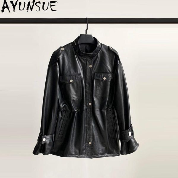 ayunsue 2021 spring autumn real leather jacket women korean style sheepskin coat women's clothing chaqueta de cuero de mujer new, Black
ayunsue 2021 spring autumn real leather jacket women korean style sheepskin coat women's clothing chaqueta de cuero de mujer new, Black