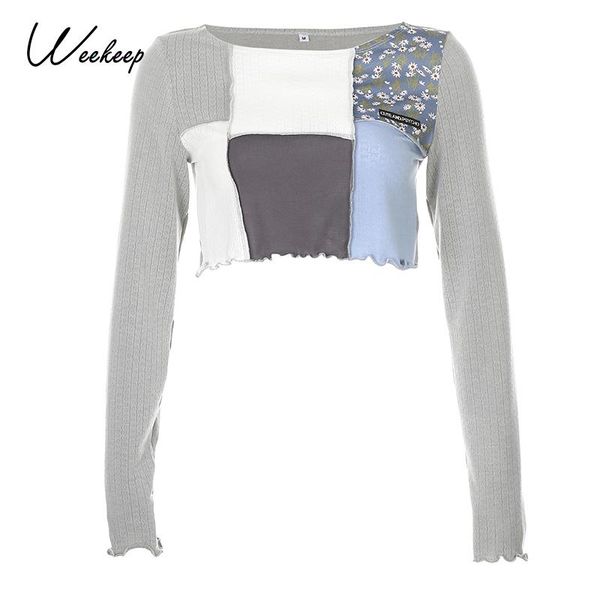 weekeep long sleeve floral knitted patchwork loose streetwear t-shirt 2021 summer autumn o-neck basic casual women clothes, White
weekeep long sleeve floral knitted patchwork loose streetwear t-shirt 2021 summer autumn o-neck basic casual women clothes, White