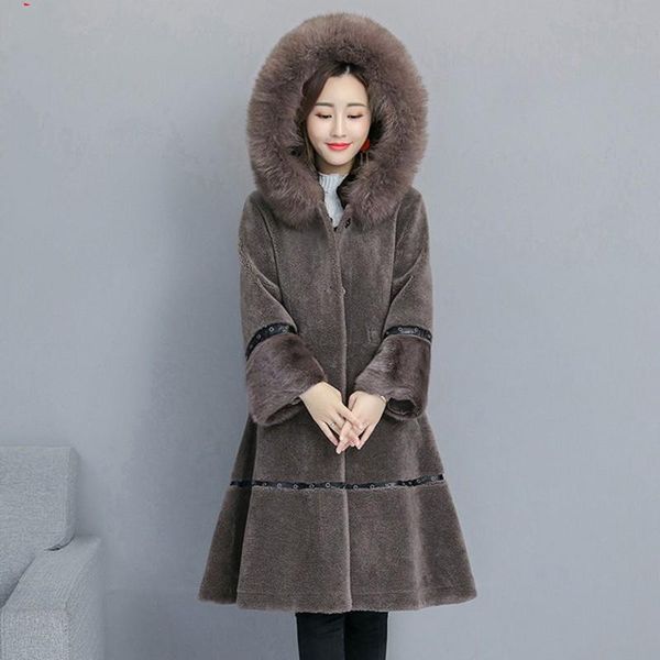 women's fur & faux 2021 women thicken coat collar imitation long outerwear warm jackets coats, Black
women's fur & faux 2021 women thicken coat collar imitation long outerwear warm jackets coats, Black